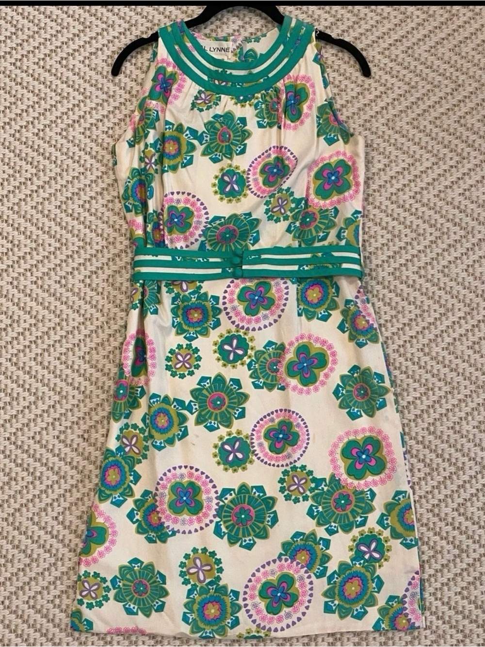 Vintage 60’s Floral Printed Sleeveless Dress Made in Hong Kong